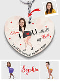 I Love You With All My Butt Custom Photo And Name - Personalized Couple Keychain