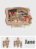 Daddy's Team - Personalized Father 2 Layered Wood Sign / Wood Plaque
