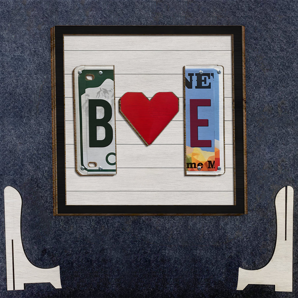 Any Letter Liscense PLate - Personalized Couple 2 Layered Wood Sign / Wood Plaque