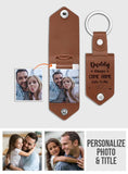 Leather Keychain Personalized With Picture - Gift for dad - Personalized Leather Photo Keychain