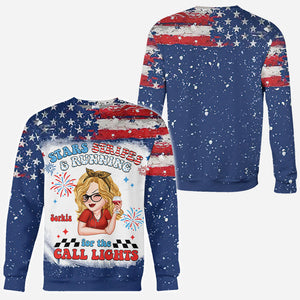 Star Stripes And Running For The Calling Light - Personalized Nurse All Over Shirt