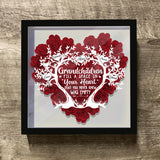 Grandchildren Fill A Space In Your Heart - Personalized Grandma Flower Shadow Box
