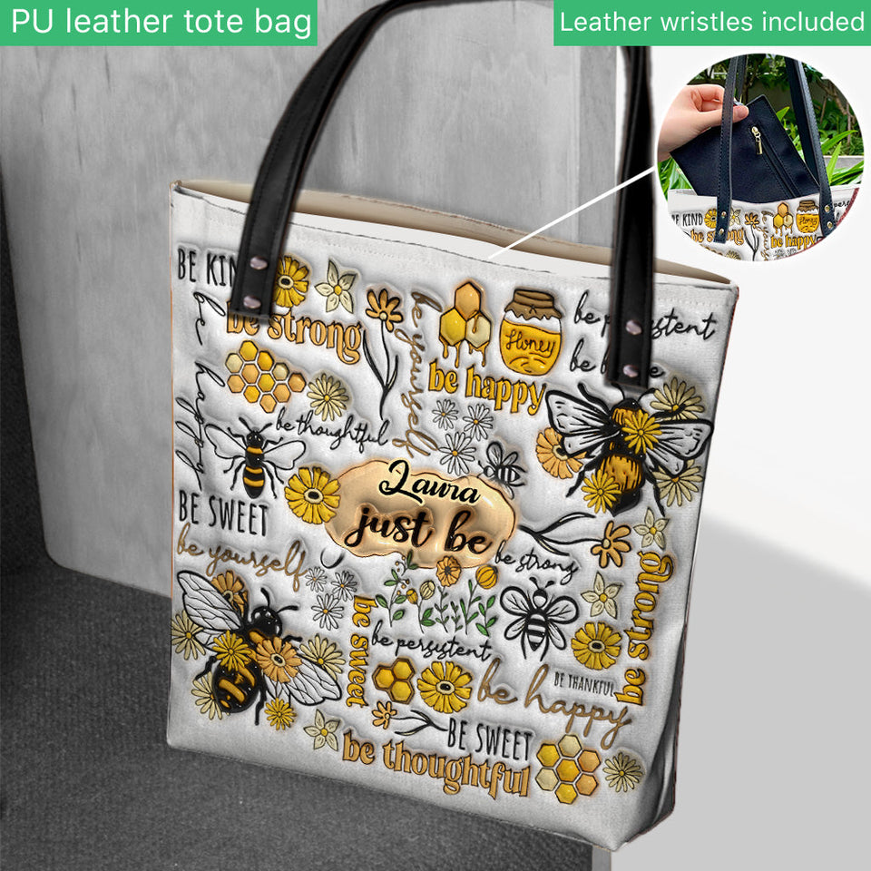 Just Be Happy - Personalized Tote Bag