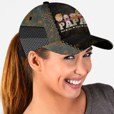 Papa Vintage Map With Kids - Personalized Grandpa Classic Cap