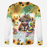 Love Being Called Grandma Highland Cow Summer Vibes - Personalized All Over Shirt