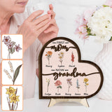 First Mom Now Grandma - Personalized Grandma 2 Layered Wood Sign / Wood Plaque