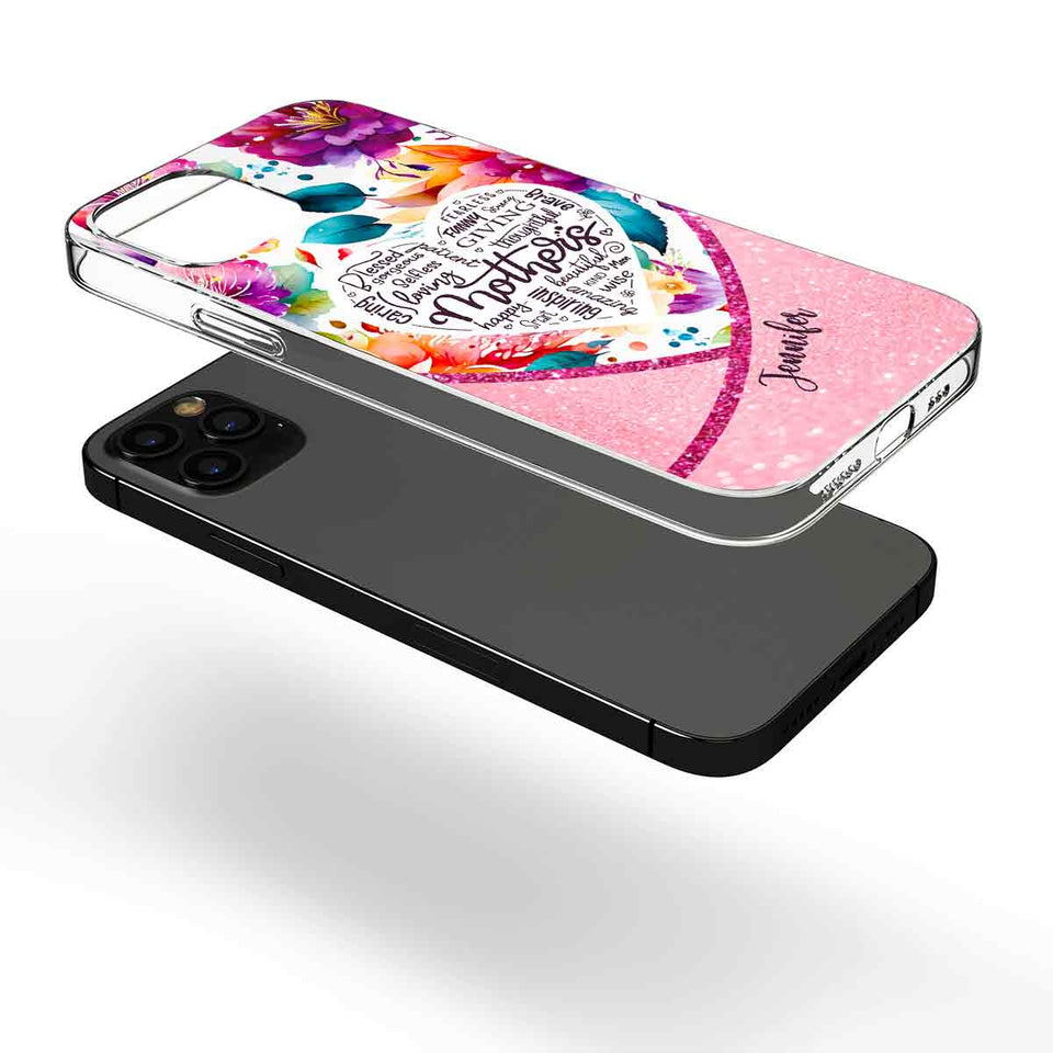 Mothers Is Beautiful Vibrant Floral - Personalized Mother Clear Phone Case