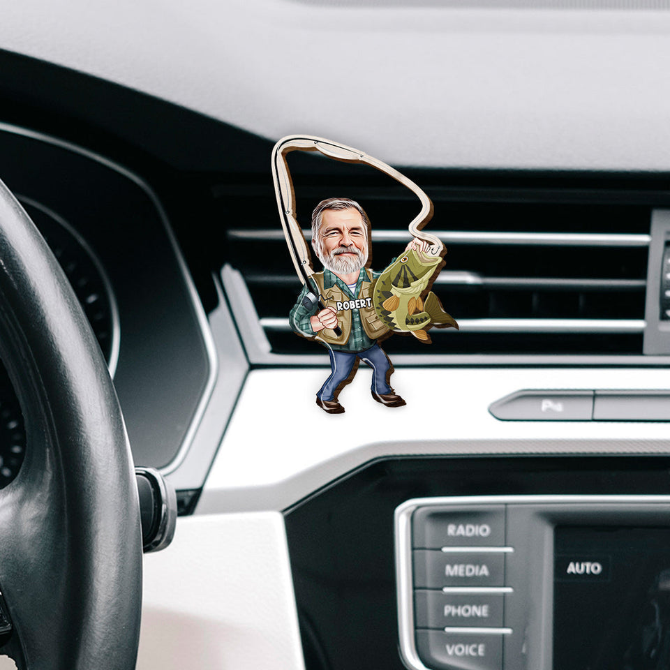 Keep It Reel - Personalized Fishing Shaped Car Visor Clip