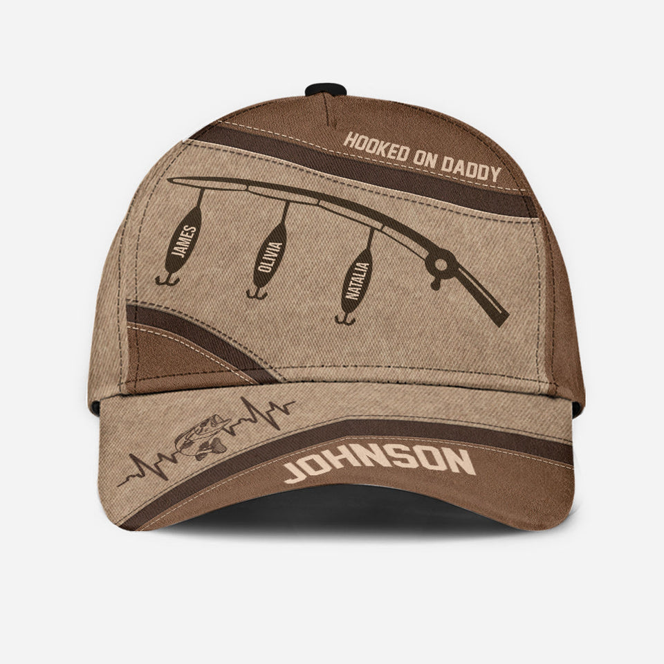 Hooked On Dad - Personalized Father Classic Cap