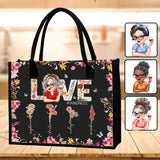 Love Grandma Mom Life - Personalized Grandma Canvas Tote Bag