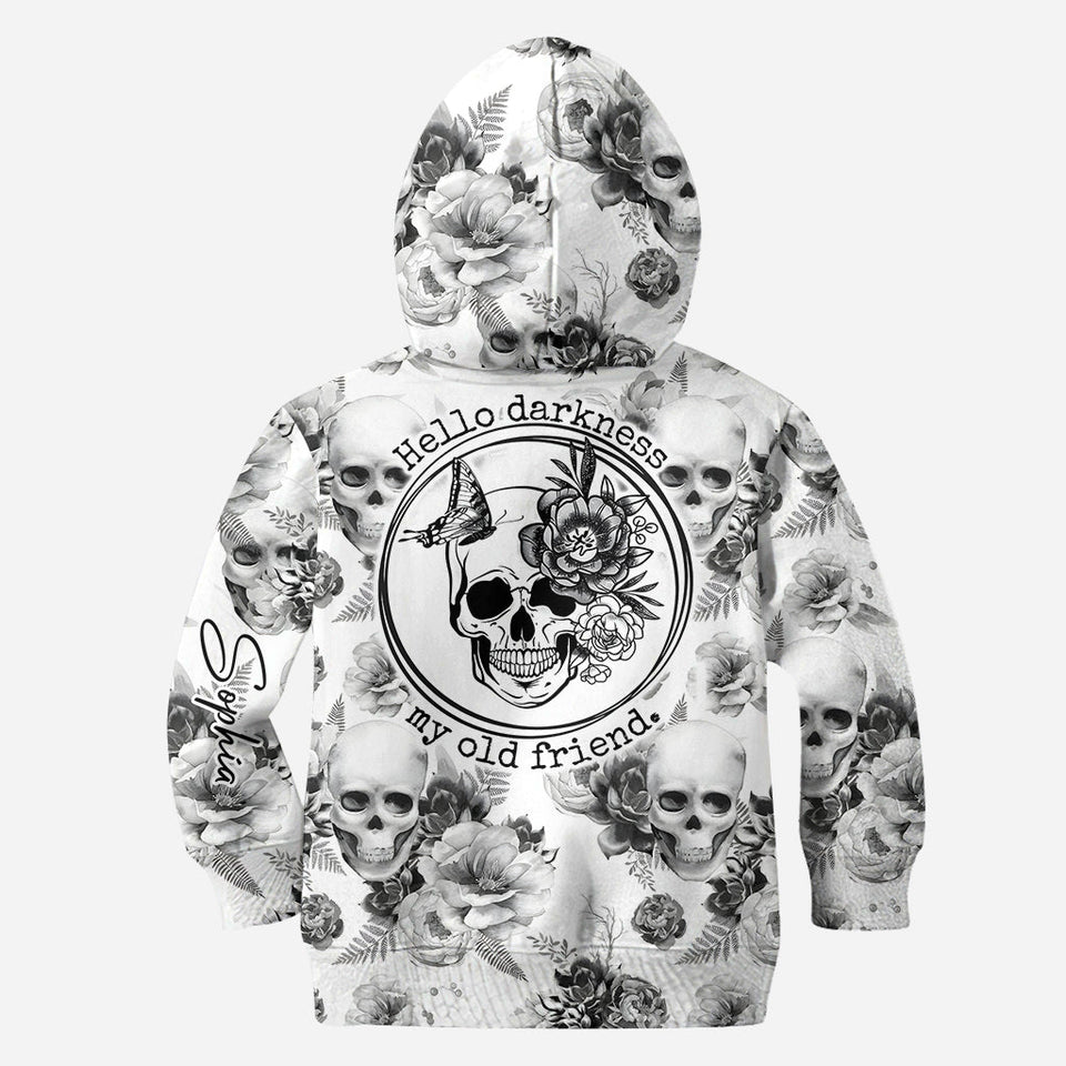 Pink Roses Skull - Personalized Skull Hoodie and Leggings