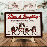 Mother And Children Hands - Personalized Mother 2 Layered Wood Sign / Wood Plaque