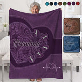Grandma's Heart - Personalized Grandma Blanket