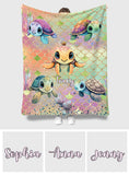 Cute Turtles - Personalized Turtle Blanket