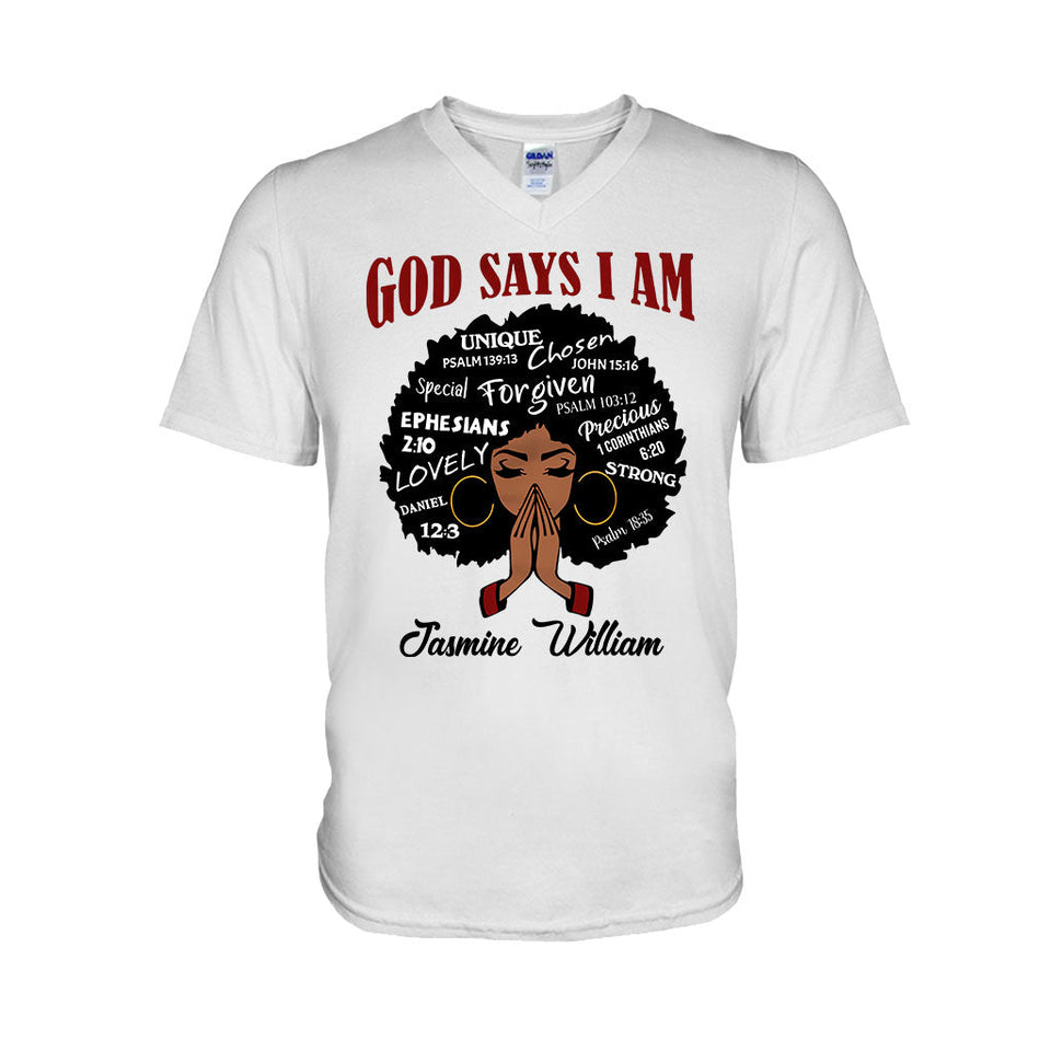 God Say I Am - Personalized African American T-shirt And Hoodie