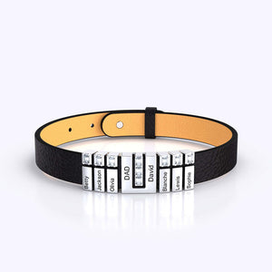 Dad's Bracelet With Charms - Personalized Father Men's Bracelet With Charms