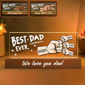 Daddy's Team Unbreakable Bond Best Dad Ever - Personalized Father Custom LED Night Light