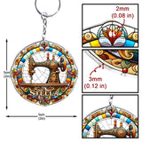 Colorful Sewing Machine - Personalized Sewing Keychain