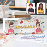 Teacher Desk Name Plate - Personalized Teacher Custom Shaped Acrylic Plaque