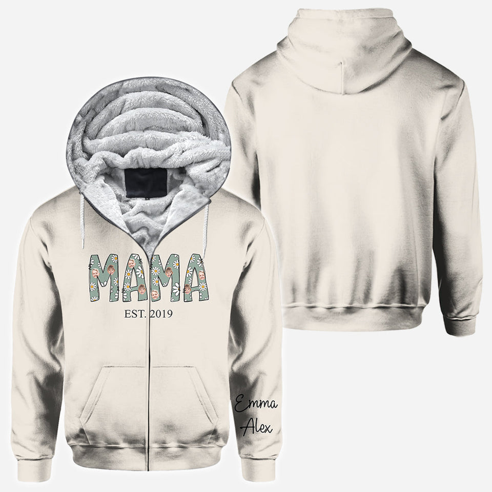 Mama Est. Photo Face Custom Daisy - Personalized Mother All Over Shirt