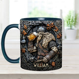 Viking Warrior Drinking Legend Raise Your Horn - Personalized Viking Accent Mug