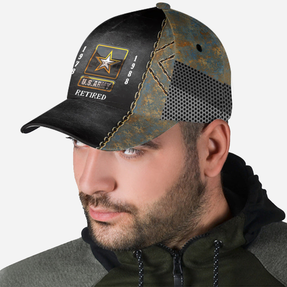Retired Veteran American Pride - Personalized Veteran Classic Cap