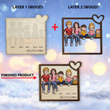 Our Little Family - Personalized Family 2 Layered Wood Sign / Wood Plaque