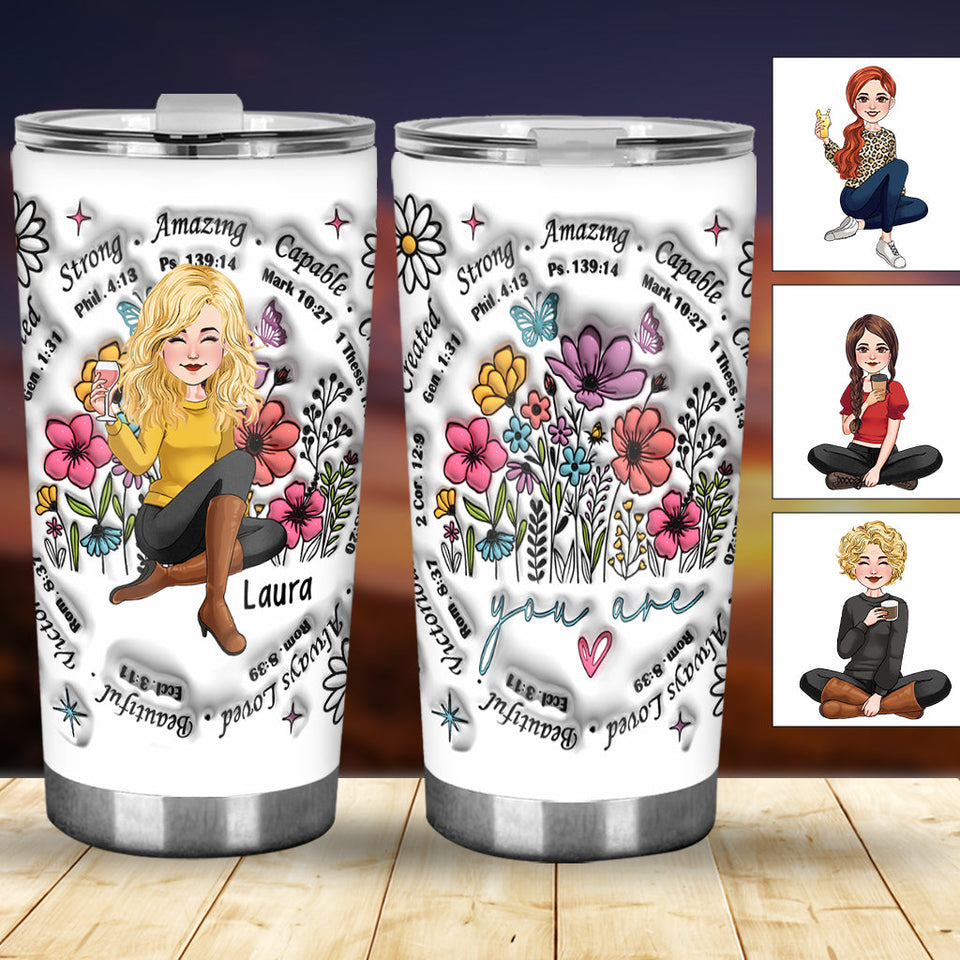 God Says You Are Faith Bible Verse - Personalized Tumbler