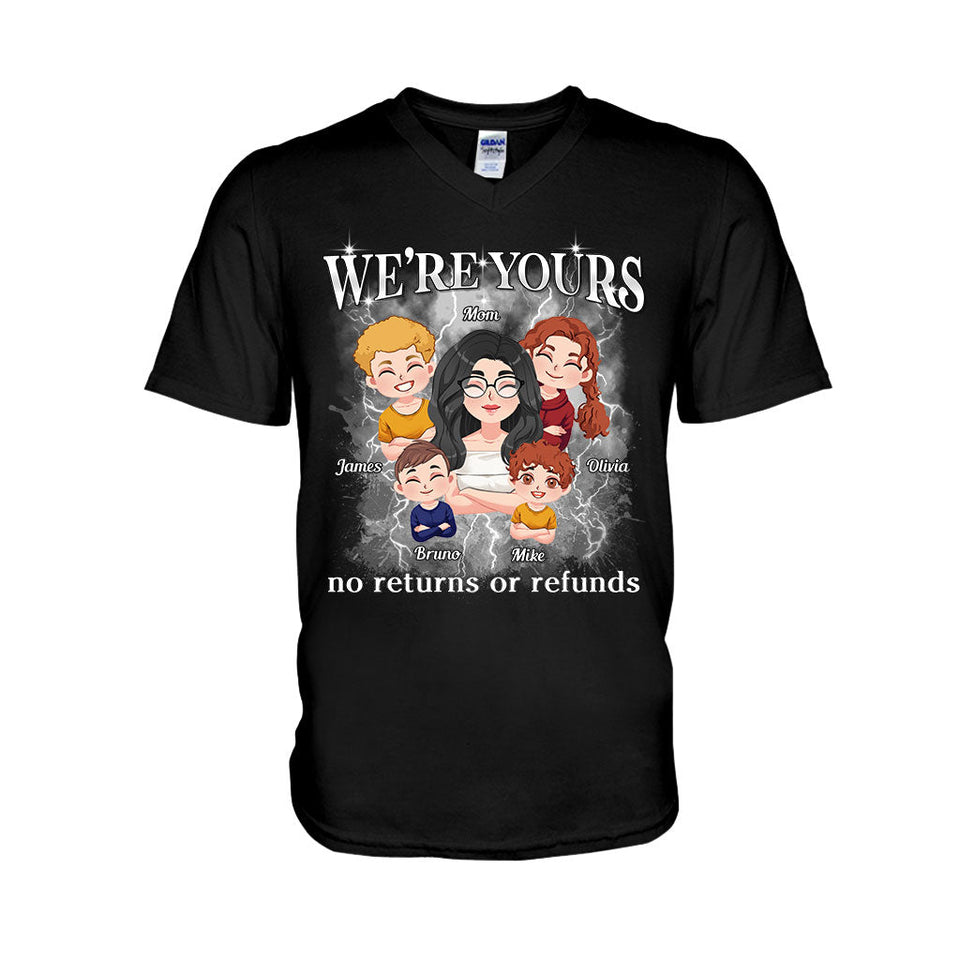 We're Yours No Returns Or Refunds Chibi Kids Bootleg Rap - Personalized Mother T-shirt And Hoodie