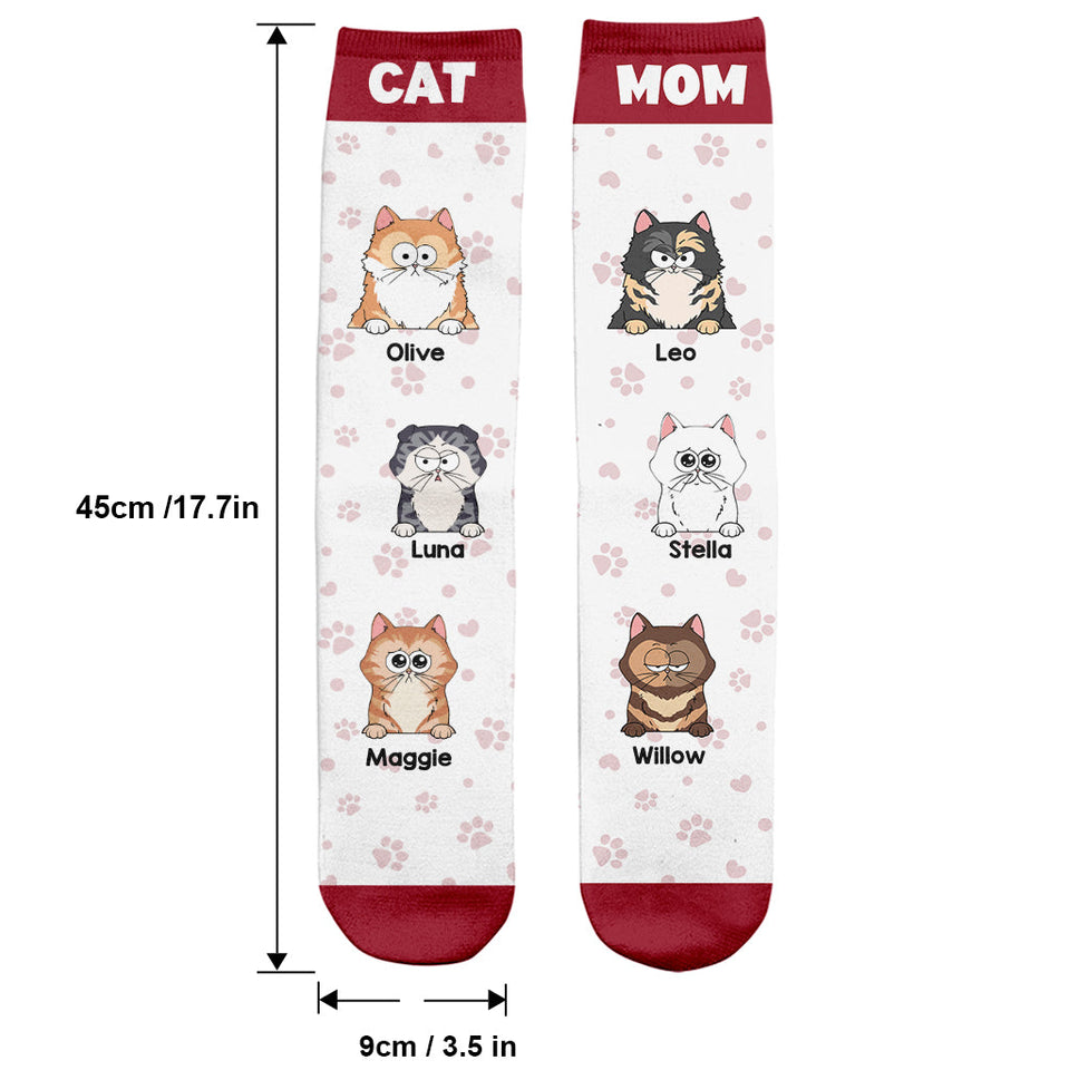 The Cats Are On My Lap - Personalized Cat Socks