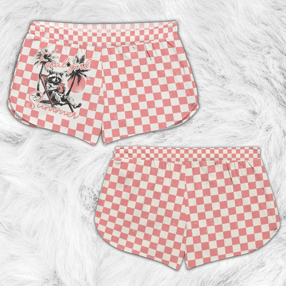 Feral Girl Summer - Personalized Raccoon All Over Shirt & Women Shorts