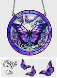 Grandma Butterflies - Personalized Grandma Window Hanging Suncatcher Ornament