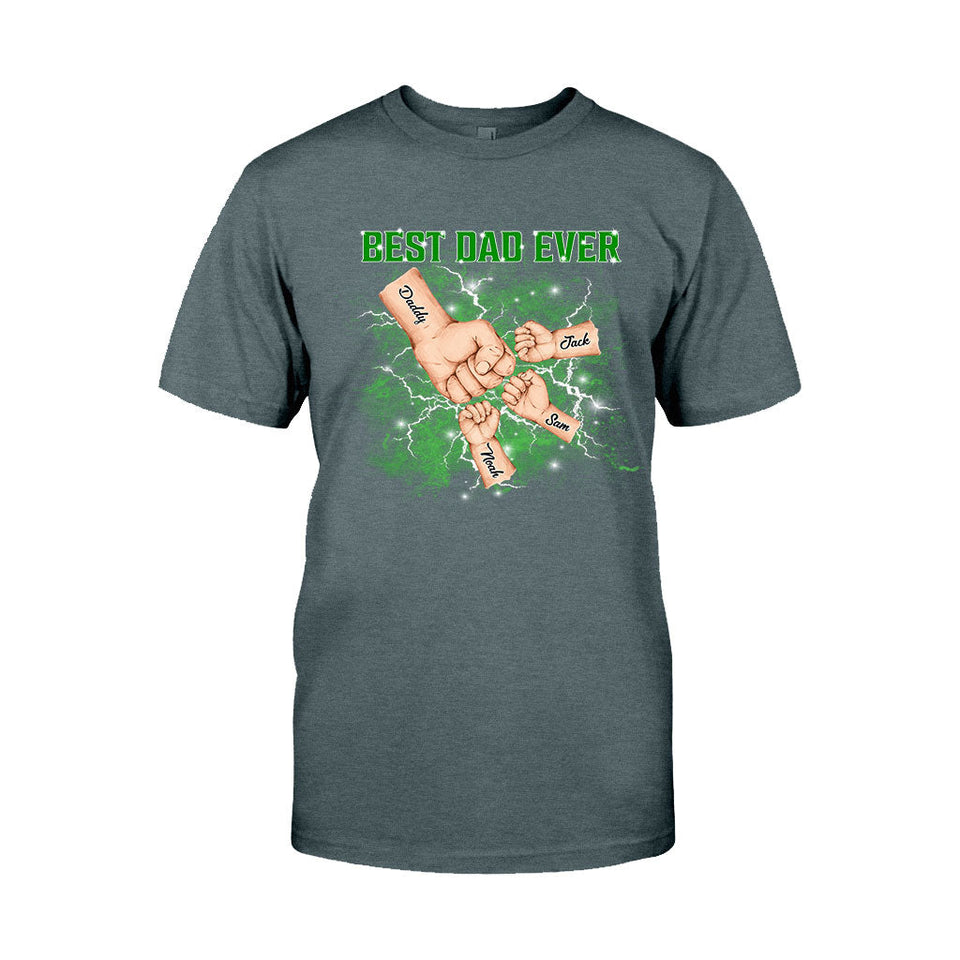 Bootleg Father & Kids Fist Bump - Personalized Father T-shirt And Hoodie