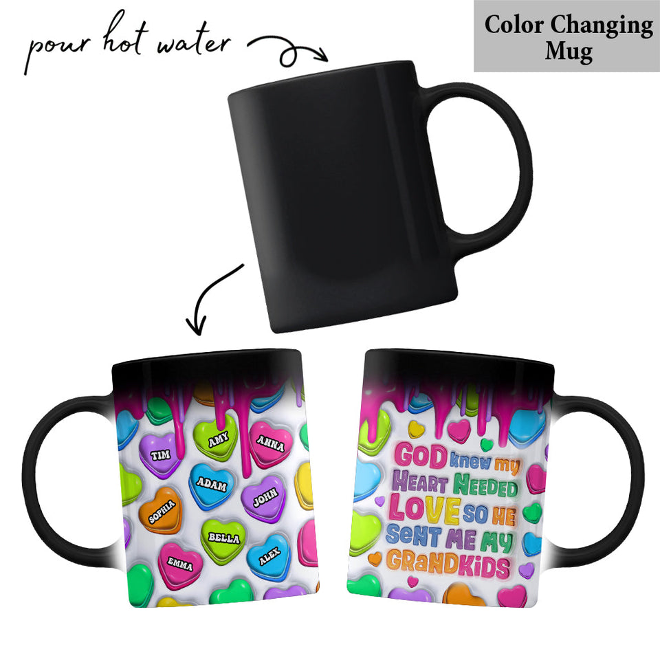 God Knew My Heart Needed Love - Personalized Grandma Mug