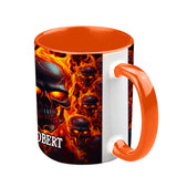 Melted Skull On Fire - Personalized Skull Accent Mug