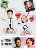 I Love You This Much Custom Photo Keychain For Couples - Personalized Couple Shaped Pillow