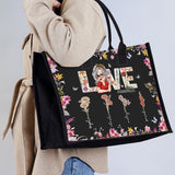 Love Grandma Mom Life - Personalized Grandma Canvas Tote Bag