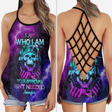 I Am Who I Am, Your Approval Isn't Needed - Personalized Skull Cross Tank Top