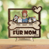 Best Fur Mom Dad Ever - Personalized Dog 2 Layered Wood Sign / Wood Plaque