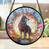 Fierce Spirit - Personalized Wolf Stained Glass Suncatcher