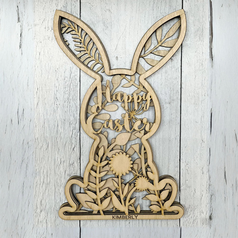 Easter Laser Cut Rabbits - Personalized Easter Day Easter Laser Cut Rabbits
