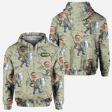 Funny Caricature Face - Personalized Fishing All Over Shirt