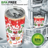 Friend Are Tied Together With Heartstrings - Personalized Bestie Tumbler
