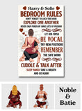 Bedroom's Rule Don't Forget To Lock The Door - Personalized Couple Canvas And Poster