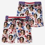 Face Customized Tropical Flag - Personalized Couple Men Shorts and Women Shorts