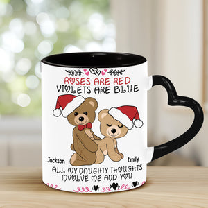 Roses Are Red - Personalized Couple Heart Handle Mug