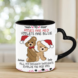 Roses Are Red - Personalized Couple Heart Handle Mug