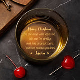 To The Man Who Feeds Me, Tells Me Pretty, And Has A Big Cock - Personalized Couple Engraved Whiskey Glass