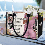 Funny Nurse Leopard Gift For Nurse, CNA, CMA, Doctor - Personalized Nurse Canvas Tote Bag