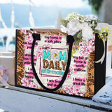 Mom Daily Affirmation Strong Brave Loved - Personalized Mother Canvas Tote Bag